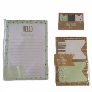 Christmas Dot Hello Holiday Stationery List Pad Page Flags Sticky Note Mint Gold